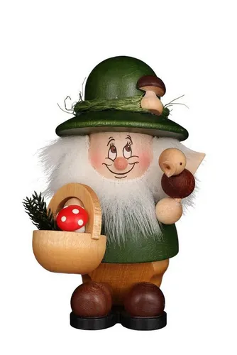 Christian Ulbricht Weihnachtsfigur: Mikrowichtel Moosmann - Dekofiguren, handgefertigte Miniatur-Holzfigur aus dem Erzgebirge, ideal als Geschenk oder Dekoration für Herbst und Winter.