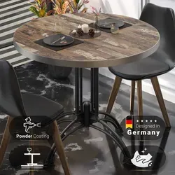 BMLG Bistro Tisch Ø 80 cm - Vintage Old Schwarz mit Edelstahl Rand - Dieser stilvolle BMLG Bistrotisch vereint elegantes Design mit robusten Materialien. Ideal für Garten und Gastronomie, ist er witterungsbeständig und hitzeunempfindlich. Genießen Sie unbeschwerte Momente im Freien!