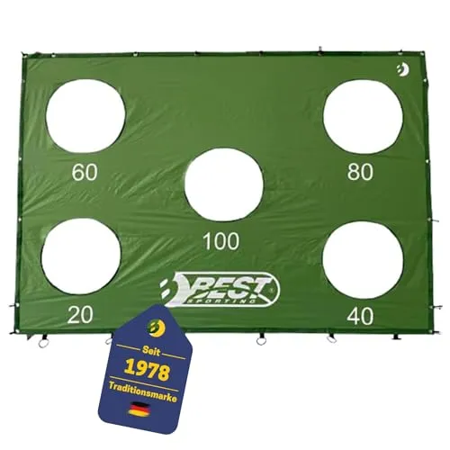 Best Sporting Torwand mit 5 Schusslöchern – 213 x 152 cm für Fußballtraining - Fußballtore mit 5 Schusslöchern, ideal für Turnier-Training, wetterfest und robust, schnell in weniger als 15 Minuten aufgebaut!
