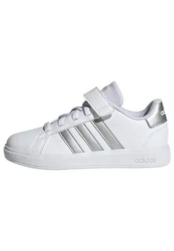 adidas Grand Court Elastic Lace and Top Strap Shoes - Baby Sneaker für Mädchen mit elastischen Schnürsenkeln und Klettverschluss für einfachen Einstieg, perfekt für aktive Kleinkinder.
