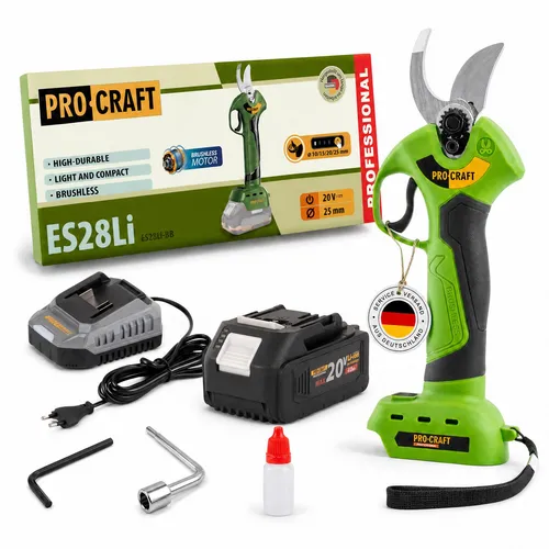 Procraft ES28Li bb Akku Astschere 20 V mit 4,0 Ah Akku