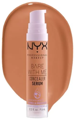 NYX Professional Makeup Abdeckendes Serum mit natürlichem Finish und mittlerer Deckkraft, Concealer gegen Unreinheiten, Augenringe und Rötungen, Bare With Me, Caramel, 1 x 9,6 ml