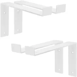 ML-Design Regalhalterung 4 Stück 25x4x14,5 cm, Weiß - Regalträger & -stützen, ideal für DIY-Projekte, stabil und robust mit bis zu 50 kg Tragfähigkeit pro Paar, perfekt für industrielle und rustikale Wohnstile.