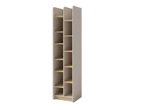 Masseno Buchregal Vetta, Ideal für Büro, Wohnzimmer oder Lesezimmer, Stil Modern, 55x42x195 cm, Ausführung Matt, Beżowy