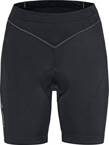 Vaude Damen Hose, black uni, 34 - Öko-zertifizierte Radlerhose für Damen mit hohem Elasthan-Anteil für maximale Bewegungsfreiheit und Active Cycling Sitzpolster für besonderen Komfort. Ideal für Einsteiger und umweltbewusste Radfahrer.