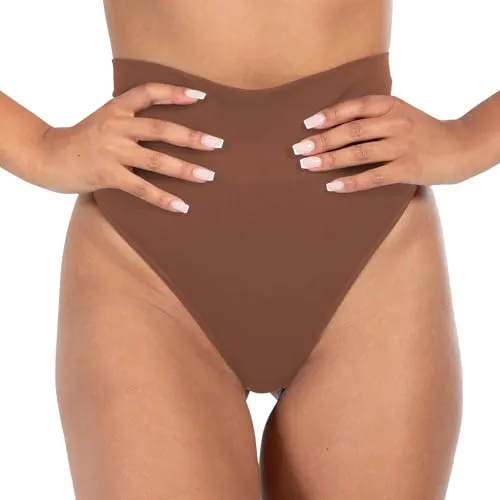 SMILODOX Mid Waist String Damen Nysa - Miederslip Shaping Tanga, Stark Formende Shapewear Figurformende Miederhose, Seamless Unterwäsche Unterhose Slip