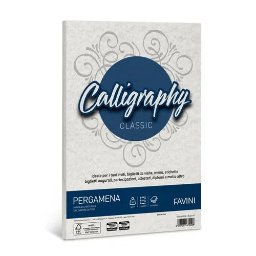 Favini Kalligraphie Pergamentpapier A4 21x29,7cm Packung mit 50 Blatt 90 gsm wei