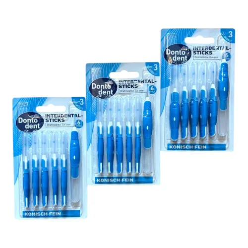 3x Dontodent Interdentalbürsten blau 0,6 mm ISO 3 ✅