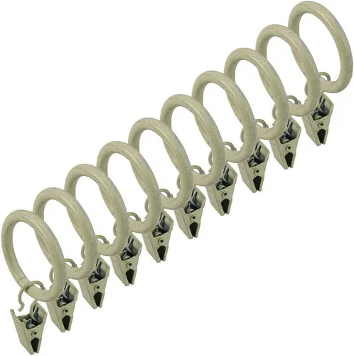 Liedeco Gardinenring, Gardinenstangen, (Set, 10-St., mit Klammern), für Gardinenstangen Ø 16 mm