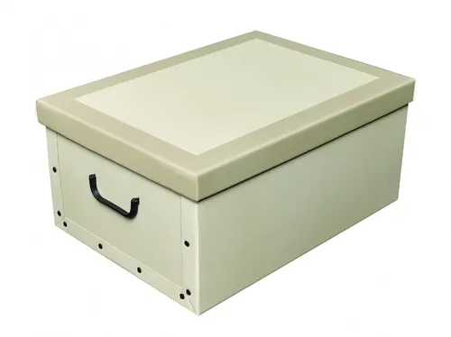 Dekokarton Dekobox mit Deckel Geschenkkarton creme beige 37x51x24 cm
