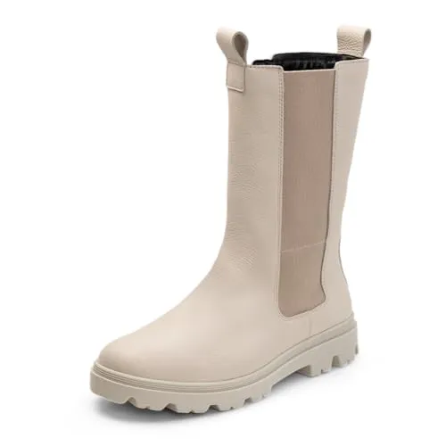 VITAFORM Chelsea Boots Damen Hoch - Feinstes Hirschleder aus Italien - Praktisch mit Reißverschluss - Perfekte Damen Schuhe Herbst