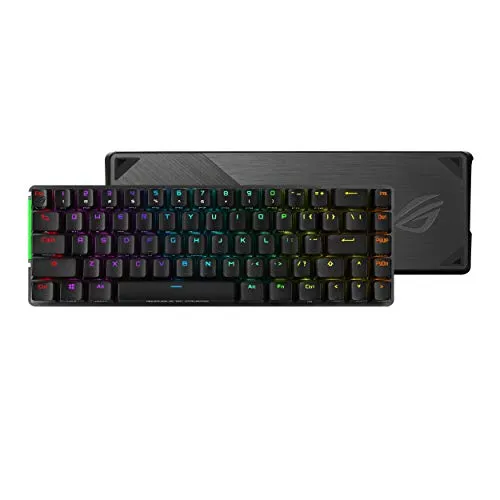 ASUS ROG Falchion NX Mechanische Gaming-Tastatur, kabellos, 2,4 GHz, 68 Tasten, Touchscreen-Oberfläche, PC-Schutz, NX-RED-Switches und 400 Stunden Akkulaufzeit, RGB-Beleuchtung, AZERTY