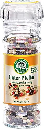 Lebensbaum Pfeffer Bunt, Bio-Gewürzmischung Fleisch, Risotto und Salate, fruchtig-scharfe Aromen, süßlicher Geschmack, ganz, 45 g