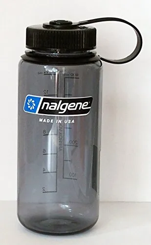 Nalgene Flasche 'Everyday Weithals' - 0,5 L (grau, Deckel schwarz,)
