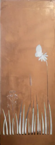 Sichtschutz Element Gräser Wand Edelrost Metall 158x60 cm Garten Lasercut Rost 1