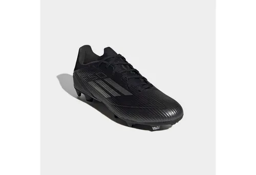 adidas Unisex F50 League Fußballschuhe Firm Ground, Core Black/Iron Metallic/Gold, 44 EU - Fußballschuhe mit Fiberskin Obermaterial und Sprintplate für optimalen Halt und Geschwindigkeit auf festen Böden und Kunstrasen.