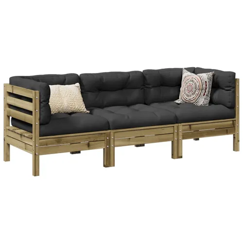 Maison Exclusive 3-tlg. Garten-Sofagarnitur mit Kissen