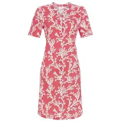 Ringella Nachthemd mit Knopfleiste und Korallendessin rot 42