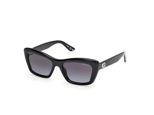 GUESS Unisex Sonnenbrille GU00195, Shiny Black, 52 - Sportbrillen mit stilvollem Design und UV-Schutz, perfekt für aktive Tage im Freien.