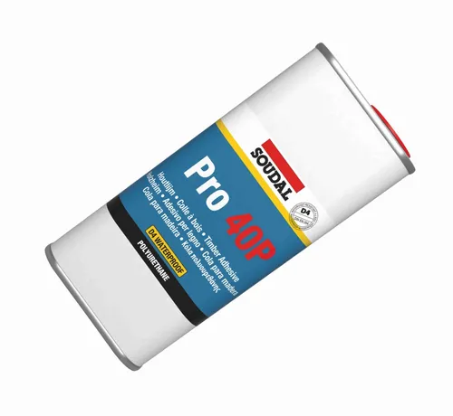SOUDAL PU-Leim Pro40P Holzleim D4 - Wasserfester Polyurethanleim 5kg - Kleber & Leime - Hochwertiger wasserfester D4 Holzleim aus Polyurethan, ideal für langlebige Holzverbindungen in Bauprojekten.