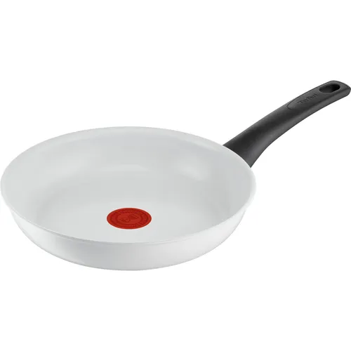 Tefal Bratpfanne 24 cm - Aluminium in Weiß - Hochwertige Pfanne mit unbedenklicher Keramikversiegelung für knusprige Ergebnisse. Ideal für alle Herdarten, inklusive Induktion, und einfach zu reinigen.