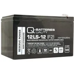 Q-Batteries 12LS-12 F2 12V 12Ah Blei-Vlies-Akku - Batterien & Akkus, wartungsfreier AGM-Akku für zuverlässige Notstromversorgung mit 5 Jahren Lebensdauer und sofort einsatzbereit.