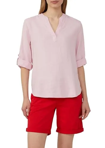 s.Oliver Klassische Bluse mit Turn-up, Gr. 34, ROSE - Elegante 3/4-Arm Bluse aus glänzender Viskose, taillenbedeckender Schnitt, ideal für schicke Anlässe oder den Alltag.