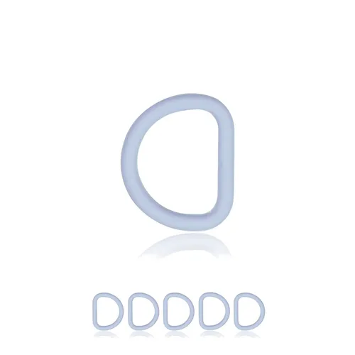 D-Ring aus Zink mit Silikon-Beschichtung 20mm, 5er Set, Pastell-Blau