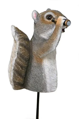 Eichhörnchen mit Teleskop Fernglas Gartenstecker Figur 18cm - Gartenfiguren & Verzierungen, handbemalt und wetterfest, ideal für kreative Garten-Dekorationen.