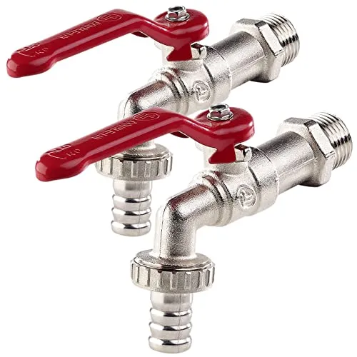 Royal Gardineer Kugelhahn: 2er-Set Wasserhähne mit Kugelauslaufventil und 1/2-Zoll-Anschluss (Kugelauslaufhahn, Wasserhahn mit Kugelhahn-Funktion, Garten Bewässerung)
