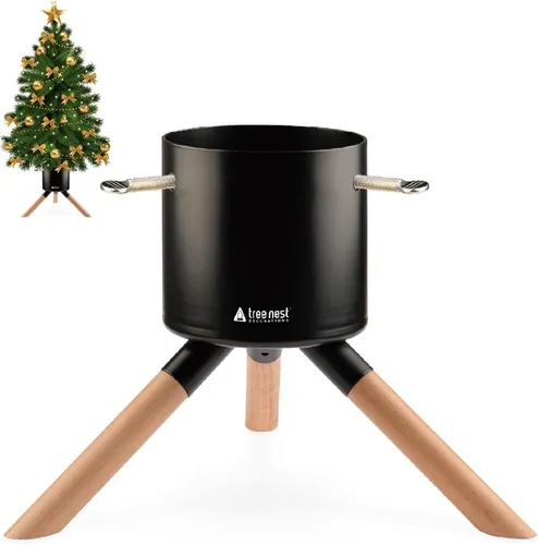 Christbaumständer Weihnachtsbaumständer bis 1,5m Schwarz mit Wasserbehälter