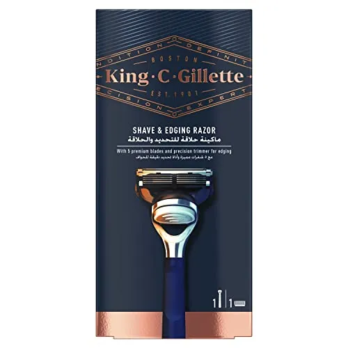King C. Gillette Rasierer für Herren, Rasur und Konturen, 1 Klinge