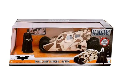 Jada Toys Tumbler Camo Batmobil 1:24 - Miniatur Motorfahrzeug-Modelle – Hochdetailiertes Modellauto mit öffnendem Cockpit und Türen, inklusive Batman-Figur, perfekt für DC-Fans und Sammler.