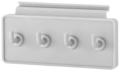 Camp4 Hakenleiste für Kederschiene mit 4 Haken, 15x6cm, grau