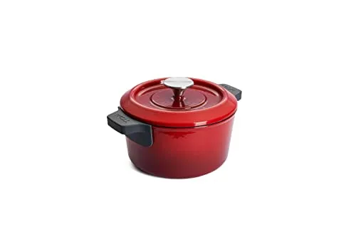 WOLL Kochtopf Gusstopf Ø 20 cm - Induktionstauglich - Töpfe aus hochwertigem Gusseisen, ideal für alle Herdarten und perfekt zum schonenden Kochen. In leuchtendem Rot mit passendem Deckel für optimale Wärmespeicherung.