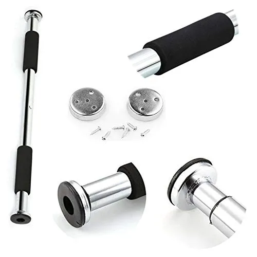 FFITNESS Unisex Erwachsene Door Bar 83-130, Silber und Schwarz, 80-130 cm