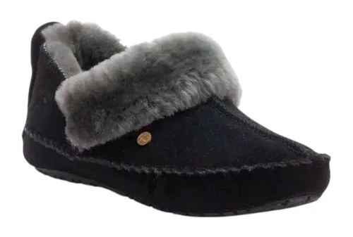 Warmbat Damen Barrine Hausschuhe, Schwarz, 39 EU - Bequeme Hausschuhe aus hochwertigem Material, ideal für gemütliche Abende zu Hause und mit rutschfester Sohle für sicheren Halt.