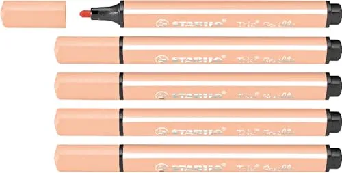STABILO - Gefederter Dreikant-Filzstift - Trio Scribbi - 5er Pack - apricot