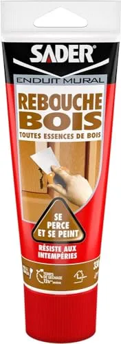 Sader Holzspachtel aus Paste – Spachtelmasse für außen und innen – zum Füllen von Löchern und Rissen bis zu 1 cm – Holzpaste ohne Lösungsmittel – Holzfarbe – 1 Tube 330 g