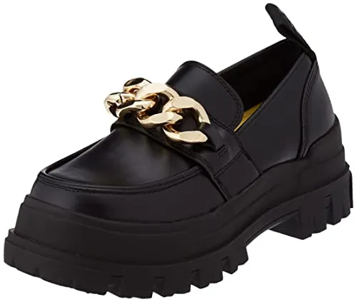 Buffalo Damen ASPHA Loafer Chain Halblange Stiefel, Black, 40 EU - Wanderschuhe mit perfekter Passform dank Memory Foam und veganem Material für höchsten Komfort bei Outdoor-Aktivitäten.