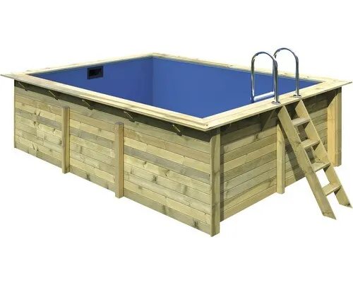 Karibu Aufstellpool Holzpool-Set 350x440x124 cm