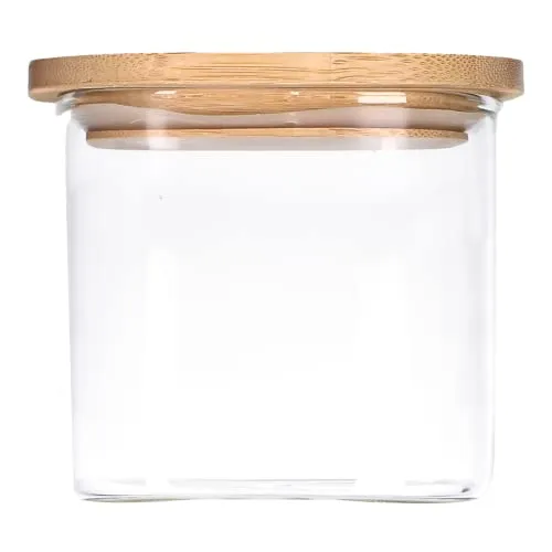 TALK-POINT Vorratsdosen aus Glas mit Bambusdeckel, Vorratsgläser, Glasbehälter | 550 ml - 2500 ml | luftdicht, Spülmaschinenfest, Mottensicher (750 ml)