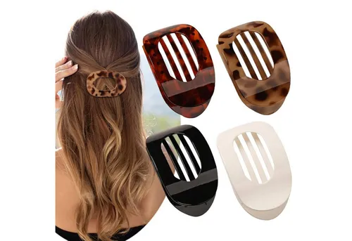4er Set Flache Haarklammern Damen - Starker Halt & Rutschfest - Haarschmuck: Vielseitige flache Haarklammern mit starkem Halt, ideal für unterschiedliche Frisuren und Anlässe. Perfekt für jeden Haartyp und in 4 Farben erhältlich.
