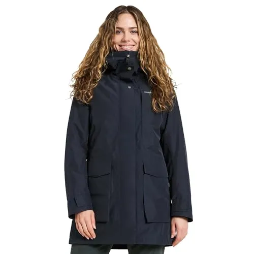 Didriksons Harriet Damen Parka - Dark Night Blue, Größe 44 - Funktionsjacke mit wasser- und winddichten Eigenschaften, ideal für Outdoor-Aktivitäten. Verstellbare Kapuze und reflektierende Details sorgen für optimalen Schutz und Sichtbarkeit.