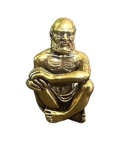 WOO MANTO Kleine Kupferstatue von Bodhidharma Buddha – Sitzend 4 cm hoch Miniatur, Zen/Chan Meister Dharma Figur, Meditation Deko, Buddhistische Weisheitsfigur