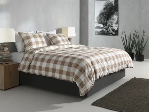 ZO!Home Quattro di Lino Bettwäsche 200 Sandy Beige - Bettwäsche aus 100% Baumwolle, pflegeleicht und hautfreundlich, bestehend aus 1 x Bettbezug 200x200 cm und 2 x Kopfkissenbezug 80x80 cm, ideal für einen komfortablen Schlaf.