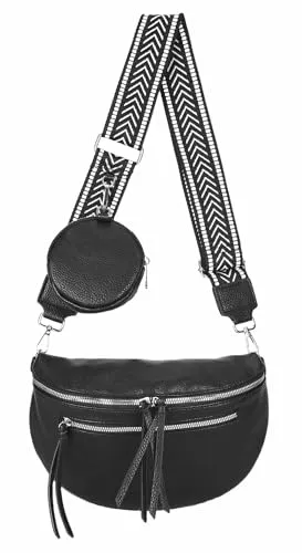 ITALYSHOP24 Damen Umhängetasche in schwarz von ITALYSHOP24