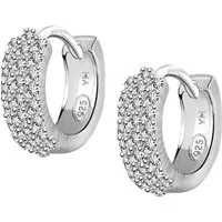 CHRIST Paar Creolen (Paar) - Moderne Creolen aus rhodiniertem Silber 925 mit funkelndem Zirkonia, inklusive Geschenkverpackung – das perfekte Accessoire für jeden Anlass!