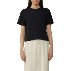 T-Shirt S.OLIVER, Damen, Gr. 36, schwarz, Jersey, Obermaterial: 100% Baumwolle, unifarben, gerade hüftbedeckend, Rundhals, Shirts T-Shirt, mit halbem Arm