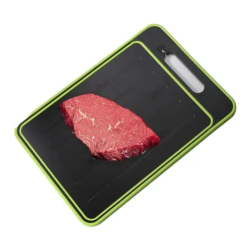 Leopacat 4-In-1 Miracle Melt Auftaubrett, Chneidebrett Schneidebrett Auftauplatte Auftaubrett Mit MesserschäRfer Schleif Und Kochbrett Doppelseitig Reibe Spitzer Schnelles Auftauen TiefküHlkost